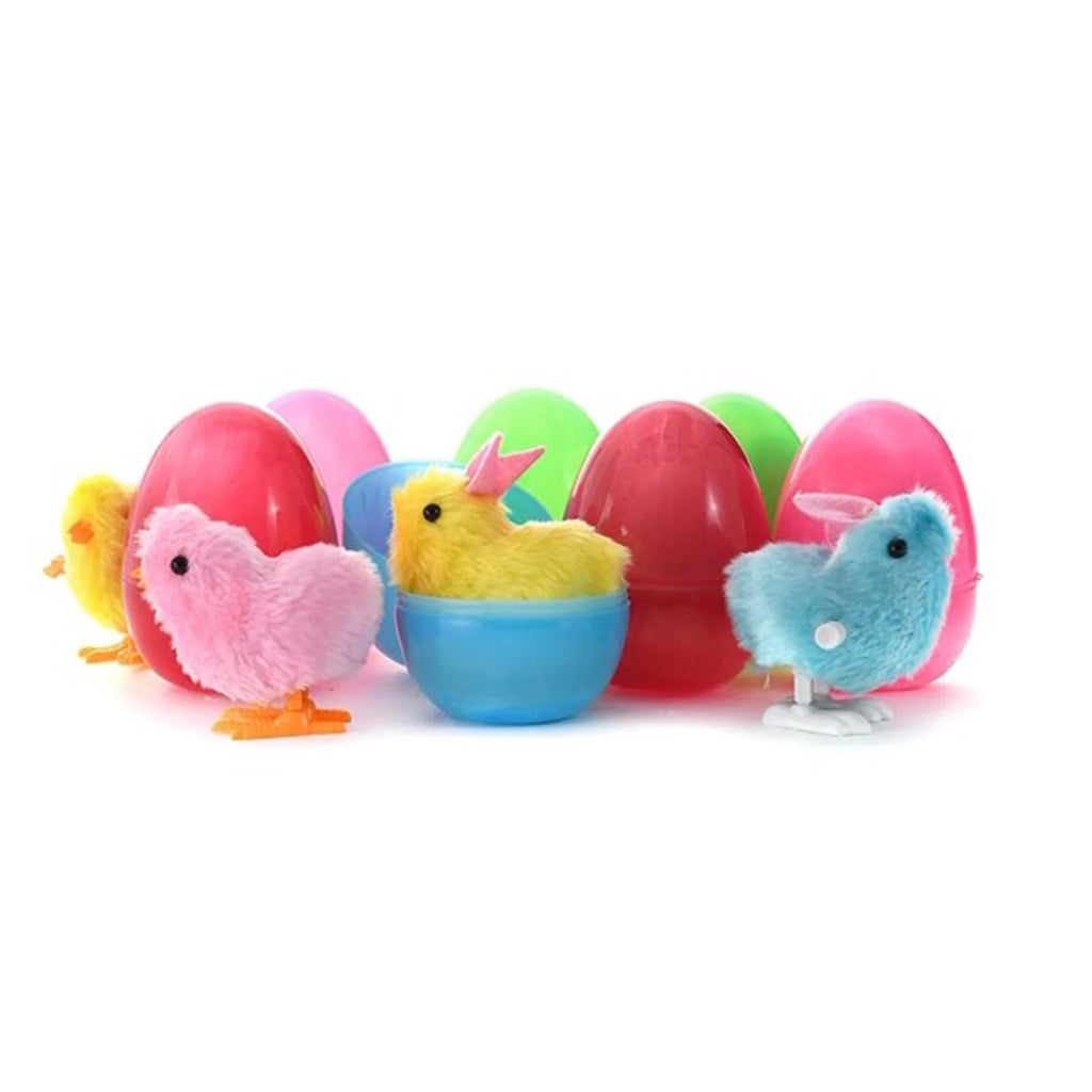 Easter Chain Rabbit Wind Up Toy 8PCS Plastic Egg Cartridge Toy P215654