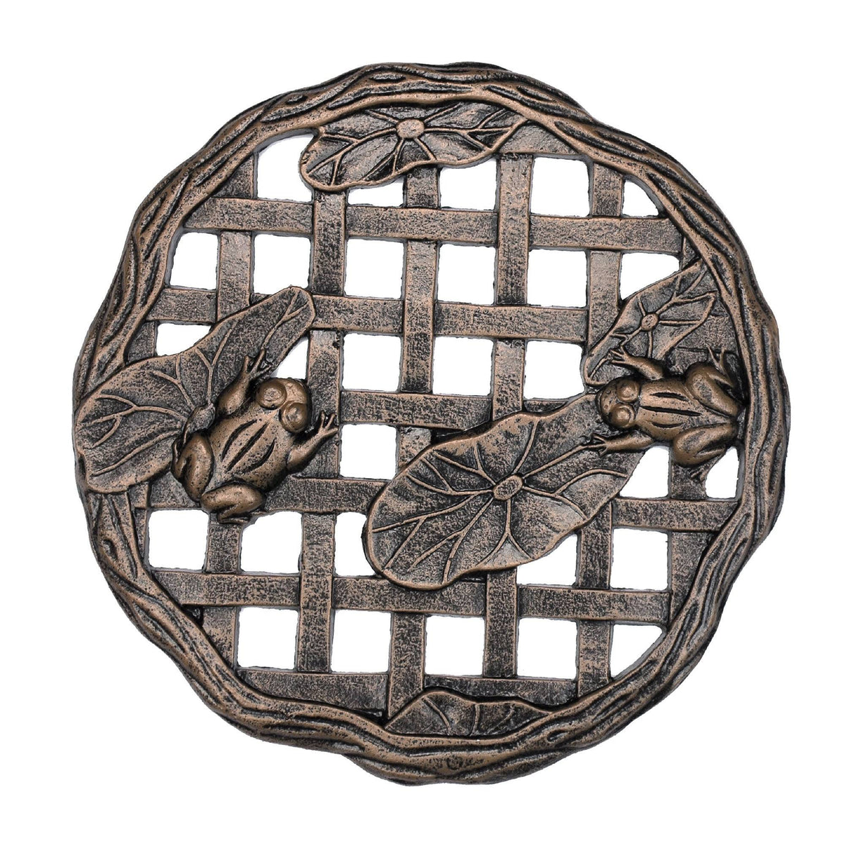 Brown/Black Cast Aluminum Frog Stepping Stone Z80919