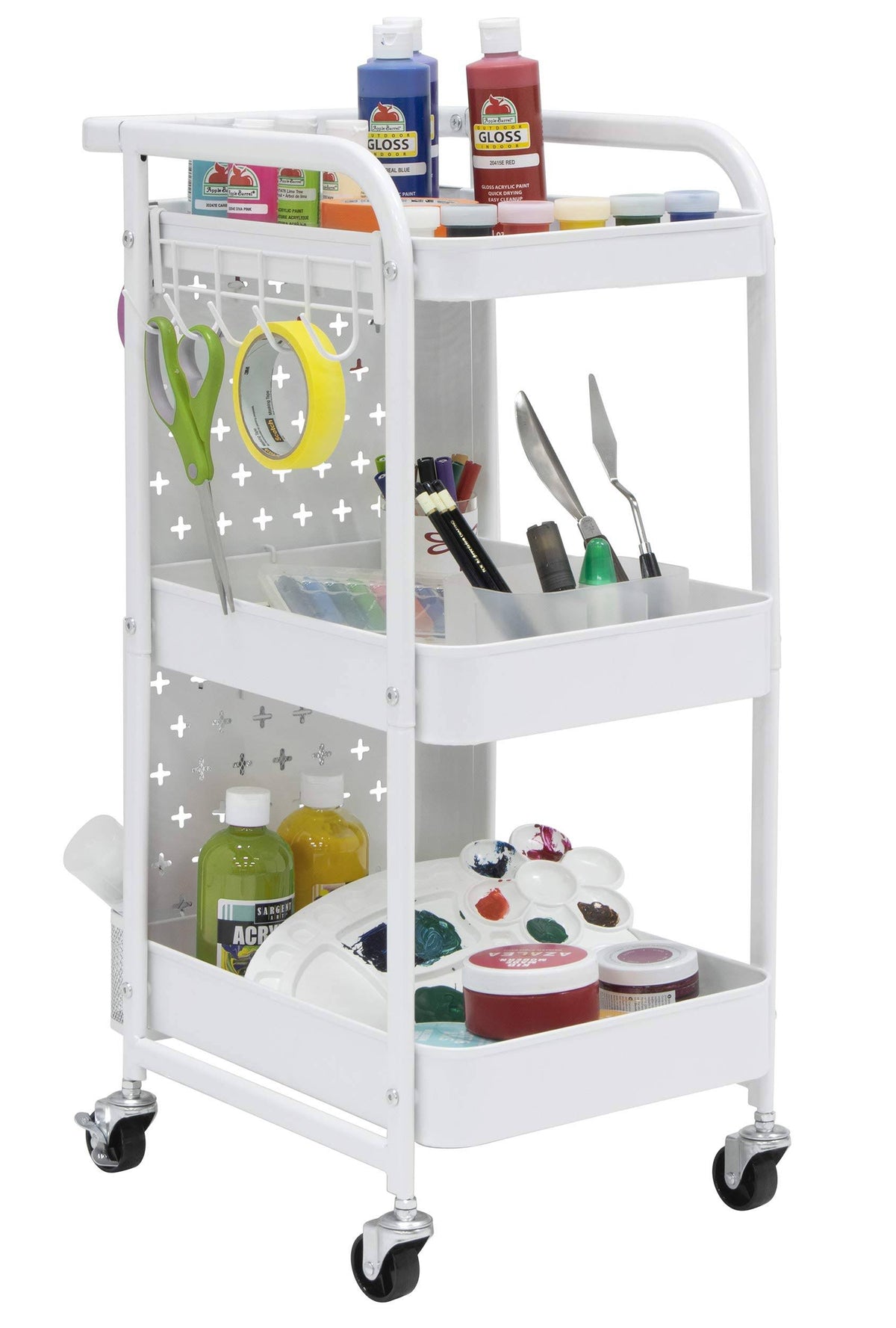 White 3-Tier Metal Utility Cart T63844