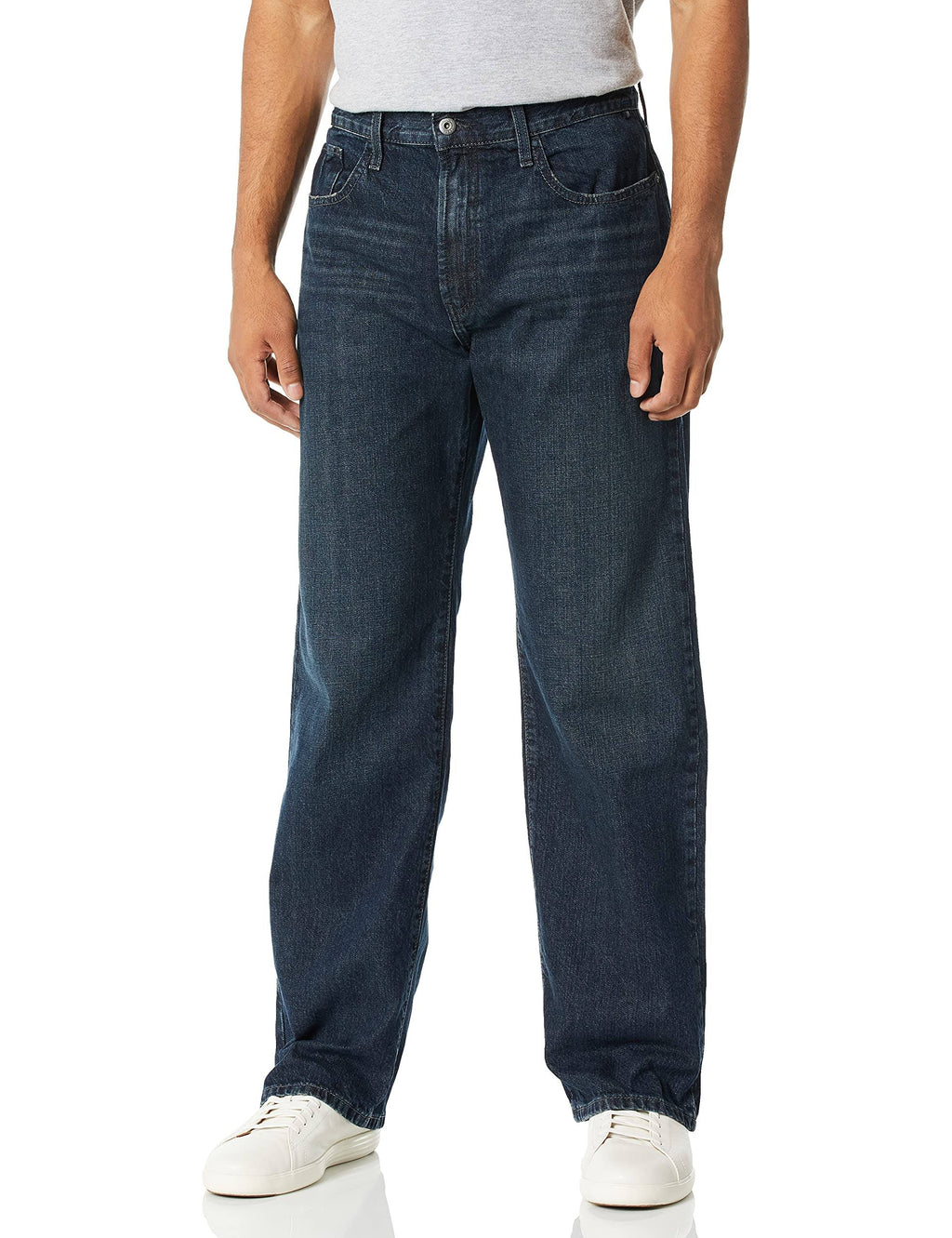 Loose Fit 5 Pocket Jean Pant, Rigger Blue, 42W x 32L Q443780