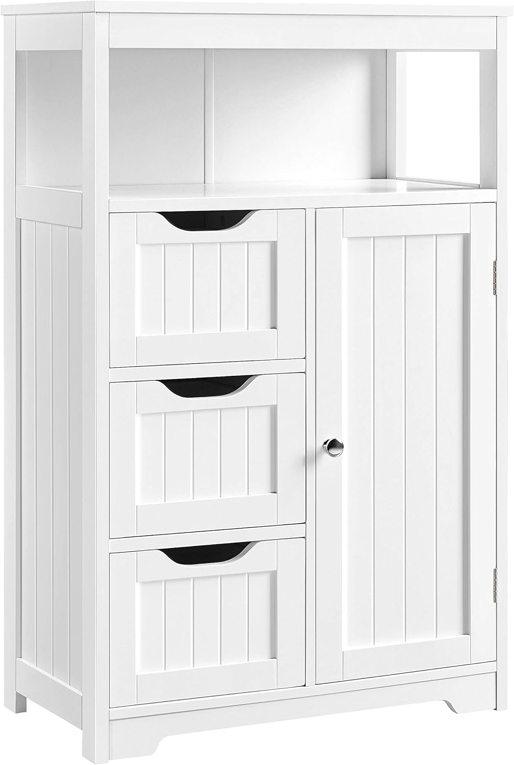 Espresso Wood Bathroom Floor Cabinet with 3 Drawers V9604