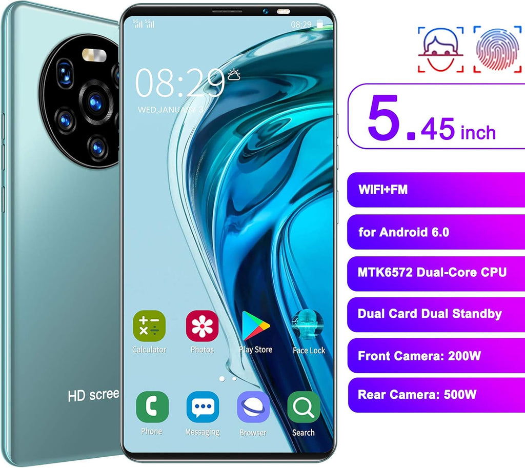 Unlocked Smartphone 5.45" HD Full Screen Dual Card Slot Pack of 2 Y4580