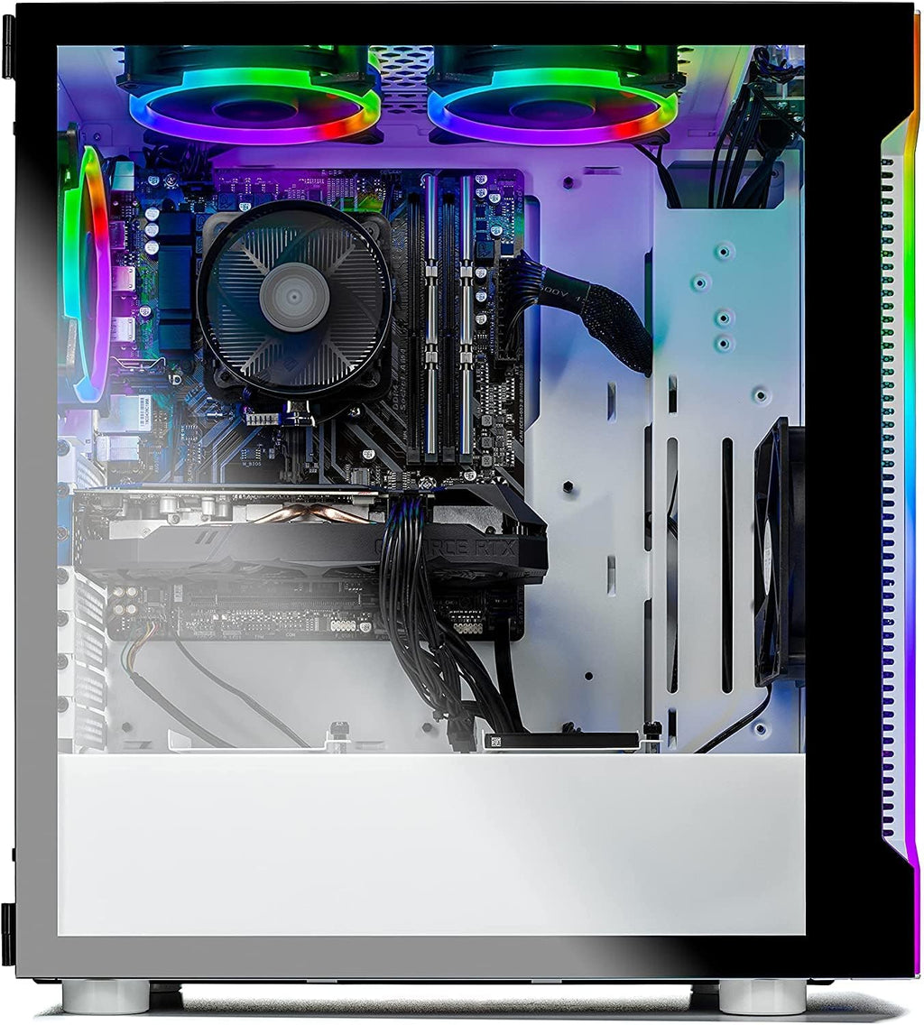 White Gaming Desktop PC with Ryzen 5 5600X, RTX 3060 Ti, 1TB NVMe SSD, 16GB DDR4 L861