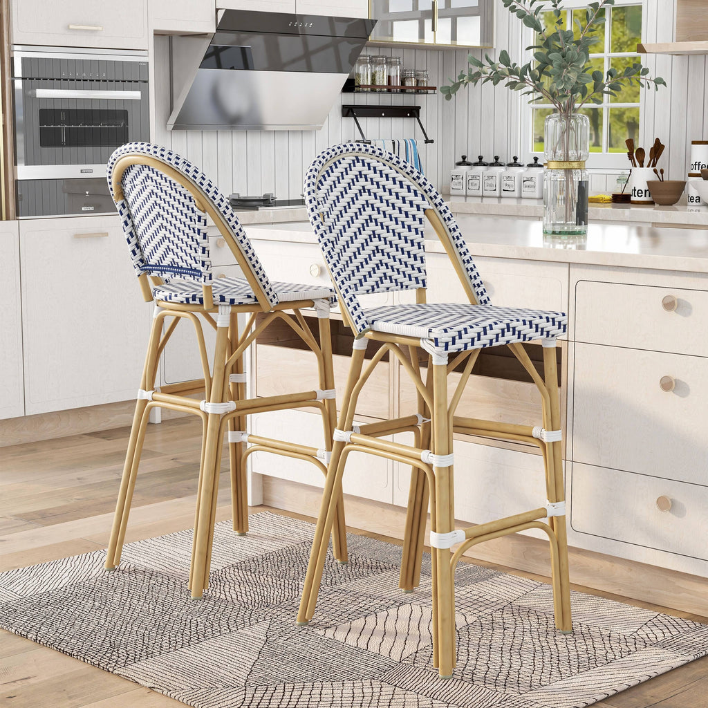 Natural Tone Patio Bar Chairs (Set of 2) L1004