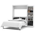 Queen Wall Bed with Storage in White V2562