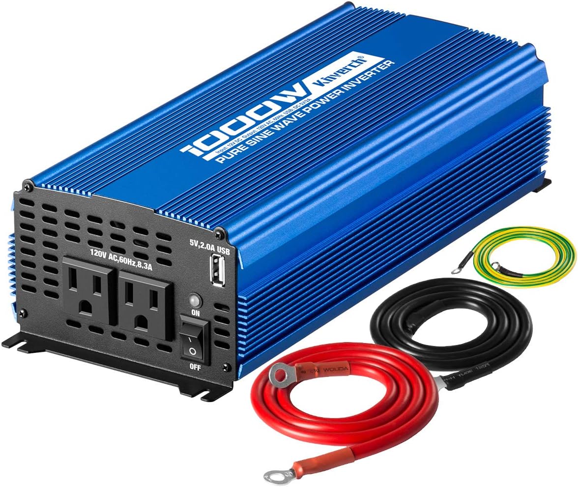 1500W Pure Sine Wave Power Inverter 12V DC to 110V AC with Bluetooth I488663