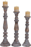 Wooden Candle Stand Set of 3 E716992