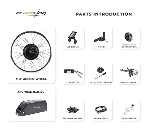 1500W 1200W Waterproof Ebike Conversion Kit with Battery Direct Drive 700C Front or Rear Wheel P43505