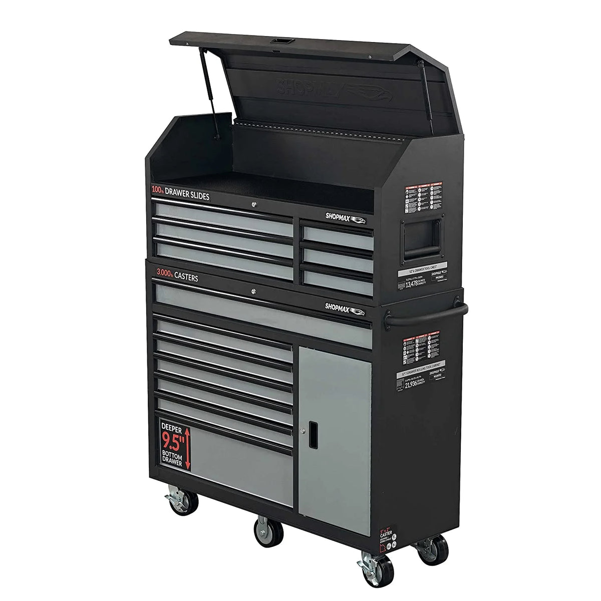 13-Drawer + 1 Door Tool Chest and Rolling Cabinet Combo C848