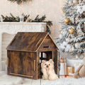 Brown Wooden Dog House with Door and Roof L242196