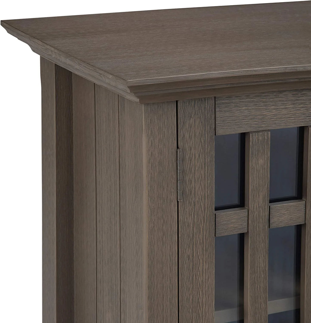 32 inch Wide Low Storage Media Cabinet with 2 Tempered Glass Doors S6334