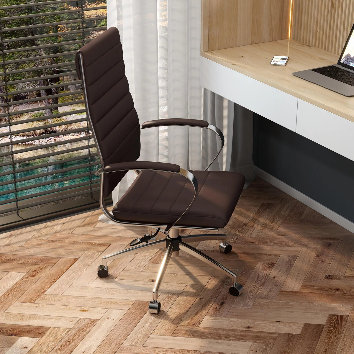 Brown Leather Ergonomic Executive Office Chair T902