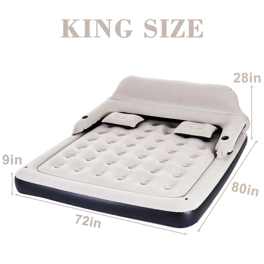 King Size Inflatable Air Mattress with Headboard S586670