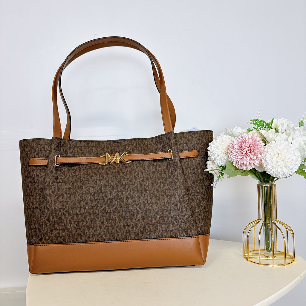 Brown Large Belted Tote L792