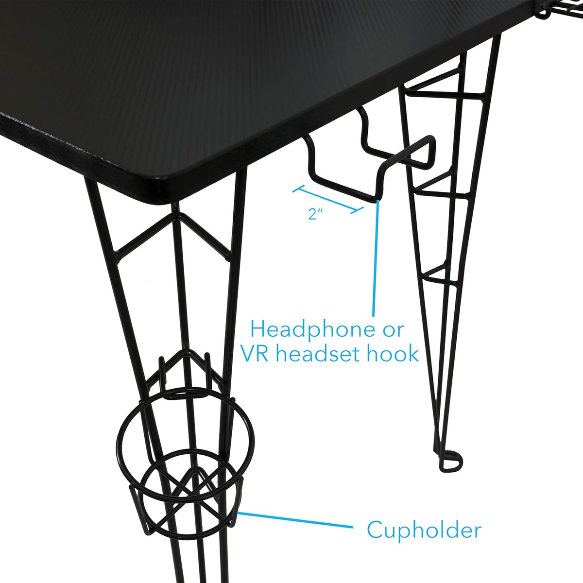 Gaming Desk with Monitor Stand and Cable Management S113940