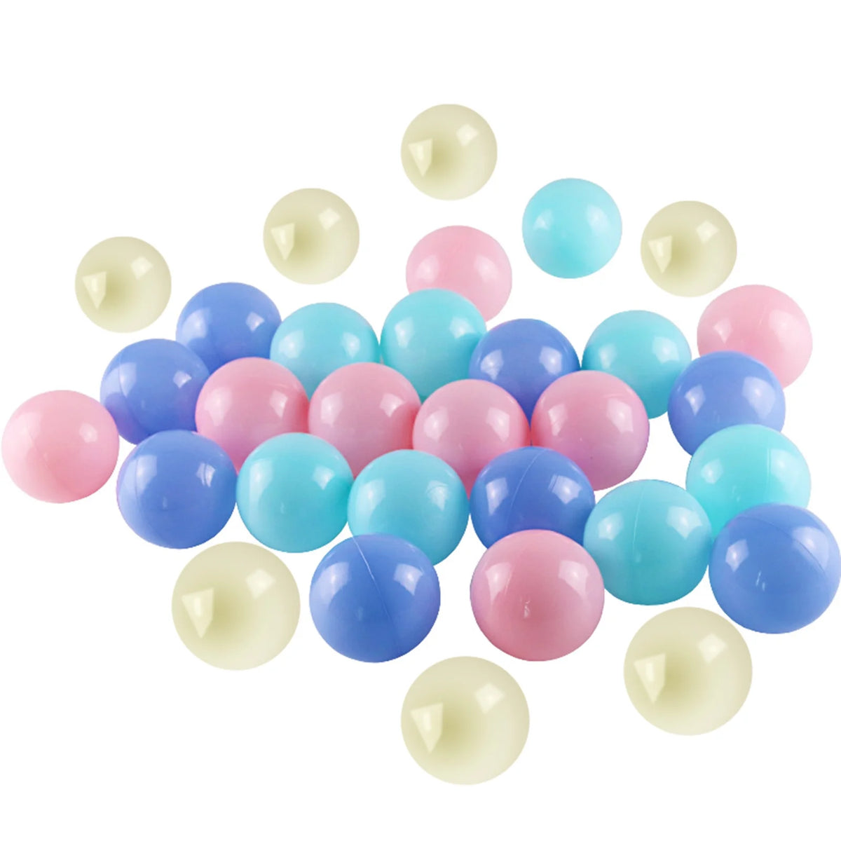 100Pcs Crush Proof Plastic Ball Pit Balls Mixed Colors B871464