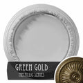 19 1/2x22OD x 1 3/4x22P Green Gold Ceiling Medallion V877