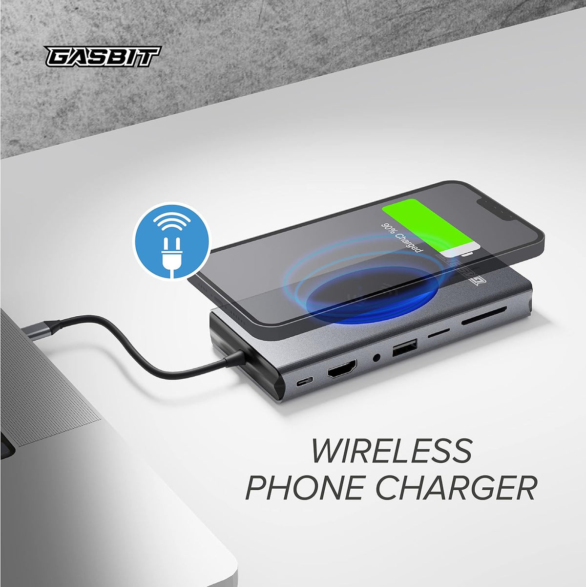 15-in-1 USB C Hub Multiport Adapter with Wireless Phone Charger H1114