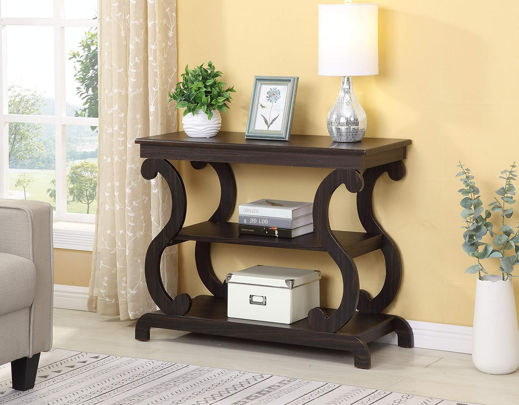 Cappuccino Finish Hall Console Sofa Entryway Accent Table 36 Wide M889827