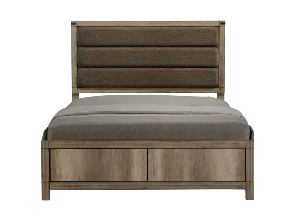 Light Grey Wood Finish King Size 6pc Bedroom Set V6879