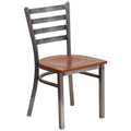 Cherry Wood Seat Metal Restaurant Chair T64894