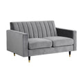 Gray Velvet Loveseat R6133
