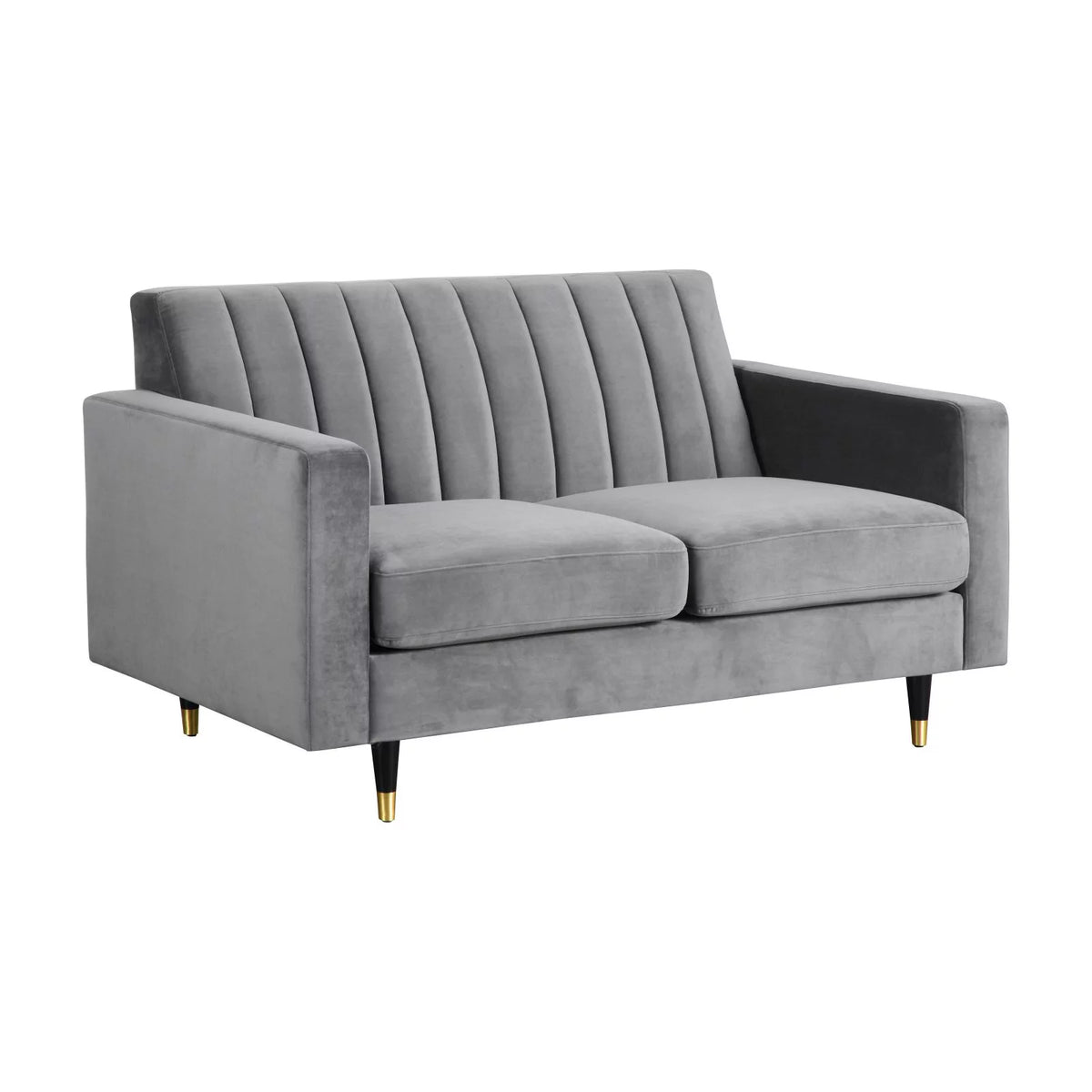 Gray Velvet Loveseat R6133