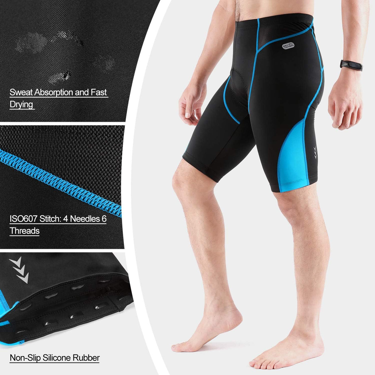 3D Padded Blue Cycling Shorts K61838