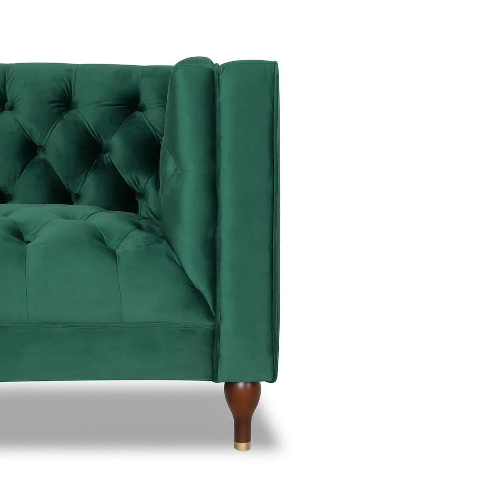 Dark Green Tufted Velvet Armchair Y9758