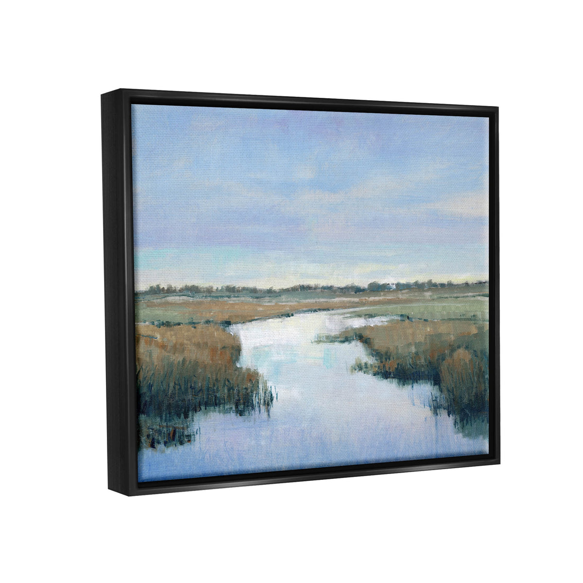 Jet Black Floating Framed Canvas Print Wall Art K2929