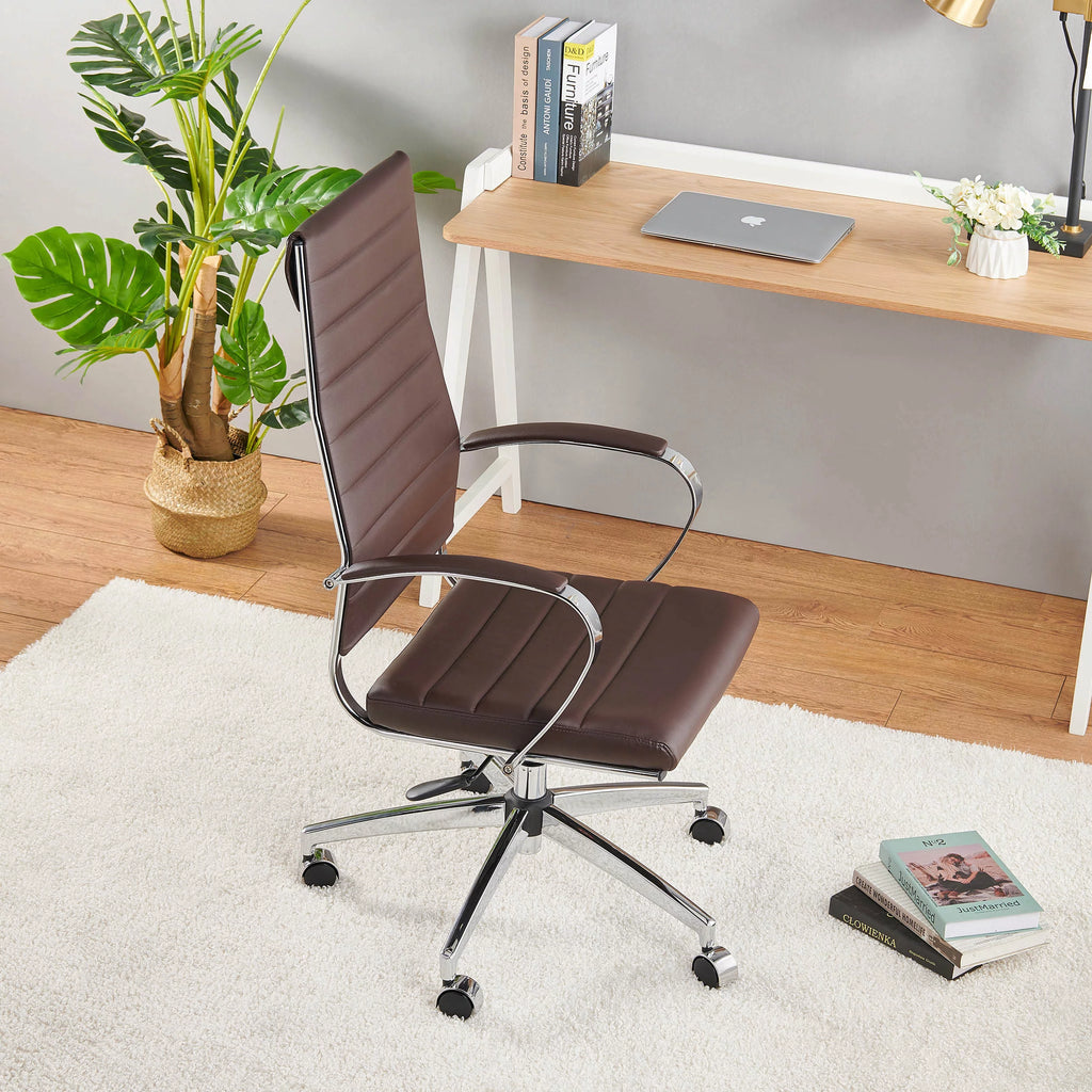 Brown Leather Ergonomic Executive Office Chair T902