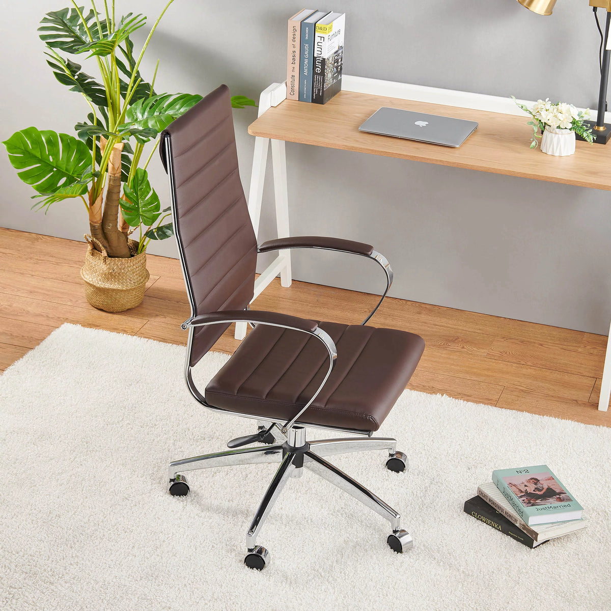 Brown Leather Ergonomic Executive Office Chair T902