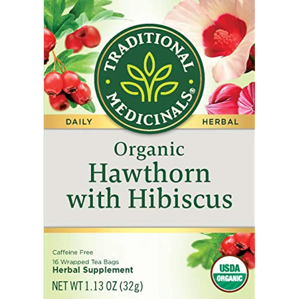Organic Hawthorn With Hibiscus Herbal Tea 6 Pack 96 Tea Bags T222483