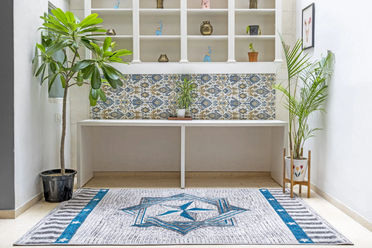 Multicolor 2 ft. x 8 ft. Jute Backing Runner Rug K8988