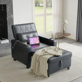 Black Leather Convertible Sofa Chair Bed H714393
