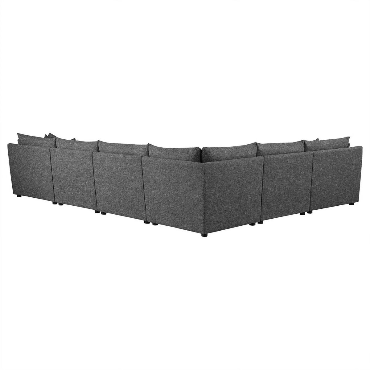 Barely Black Upholstered Fabric 6-Piece Modular Sectional F989