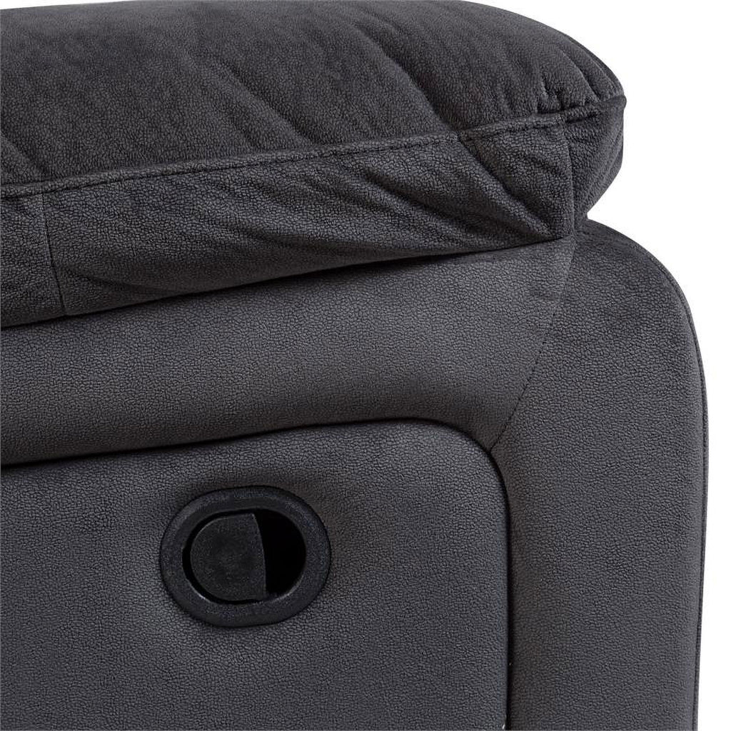 Steel Gray Plush Reclining Sofa P373860