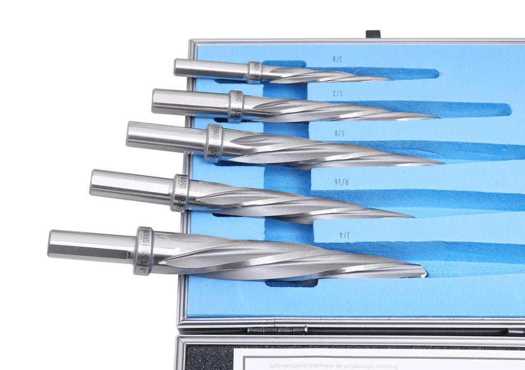 5 Pc H.S.S. Spiral Flute Car Reamer Set with Aluminum Case E61871