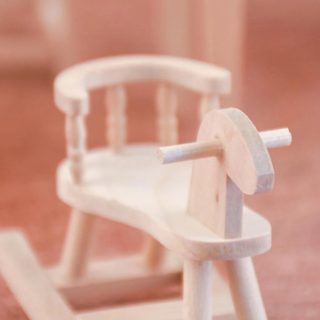 Dollhouse Unpainted Wooden Cockhorse Toy Furniture Model Z6906