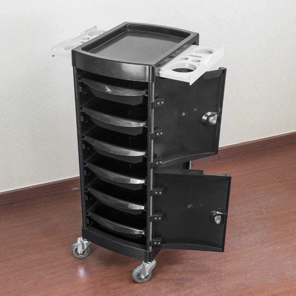 6 Drawers Rolling Cart with Lockable Cabinet Door D902