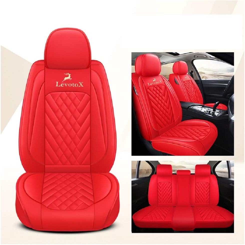 Red 5 Seats Full Set Car Seat Covers C31640