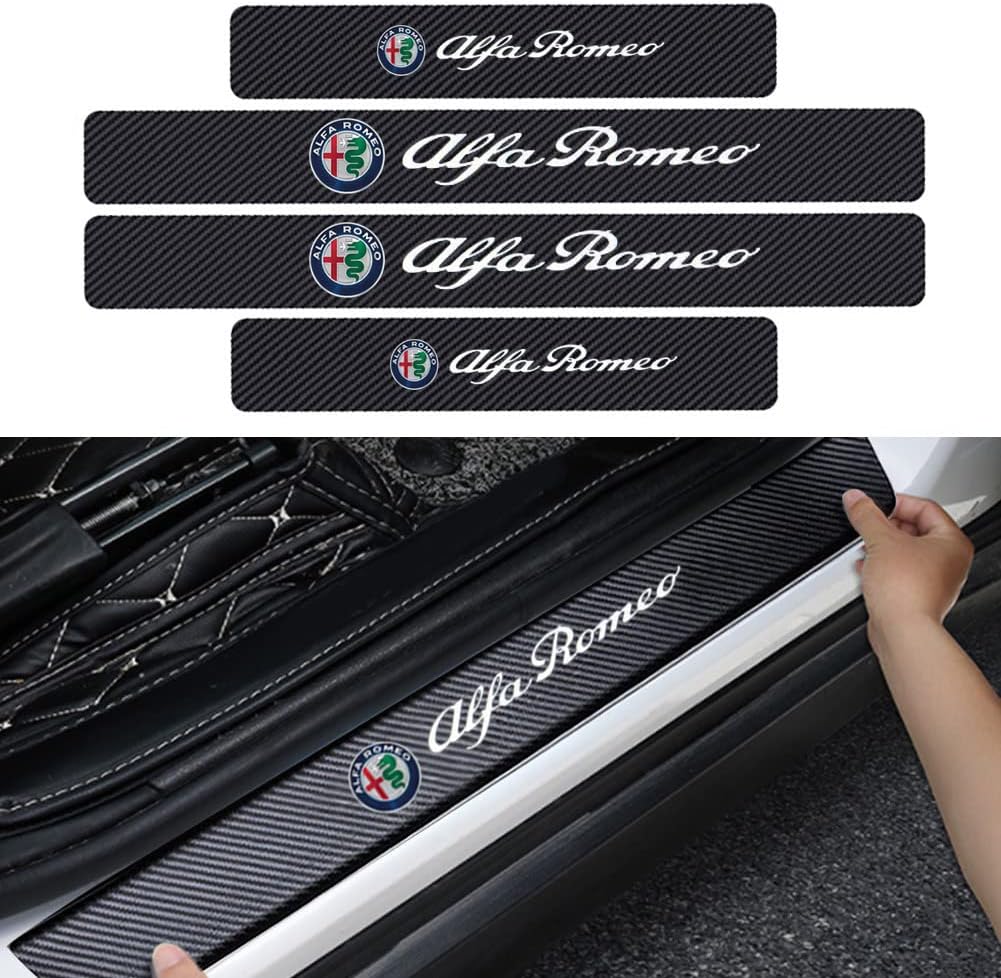 4PCS Carbon Fiber Door Sill Protector Z3689