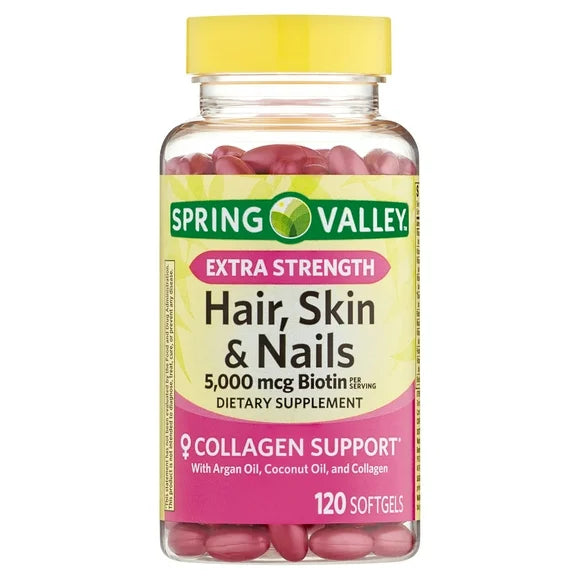 Hair Skin & Nails Collagen Support Softgels, 5000 Mcg Biotin, 120 Count M812490