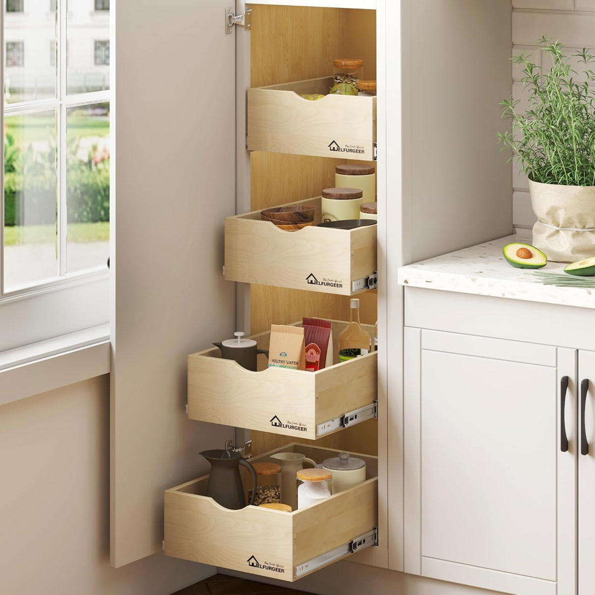 Pull Out Cabinet Organizer (32''W x 21''D) K532
