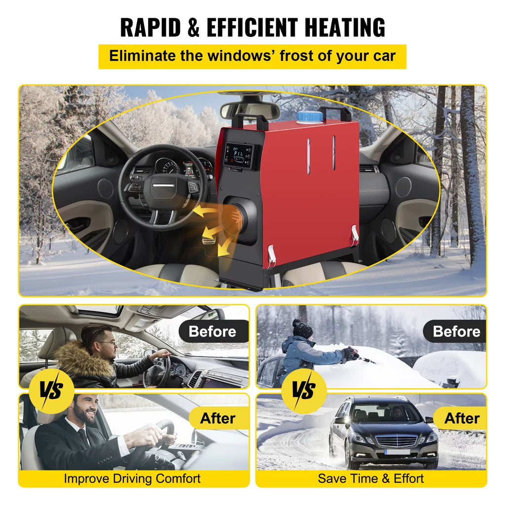 12V 5KW Diesel Air Heater with Black LCD Switch, Muffler, Wireless Control M861839