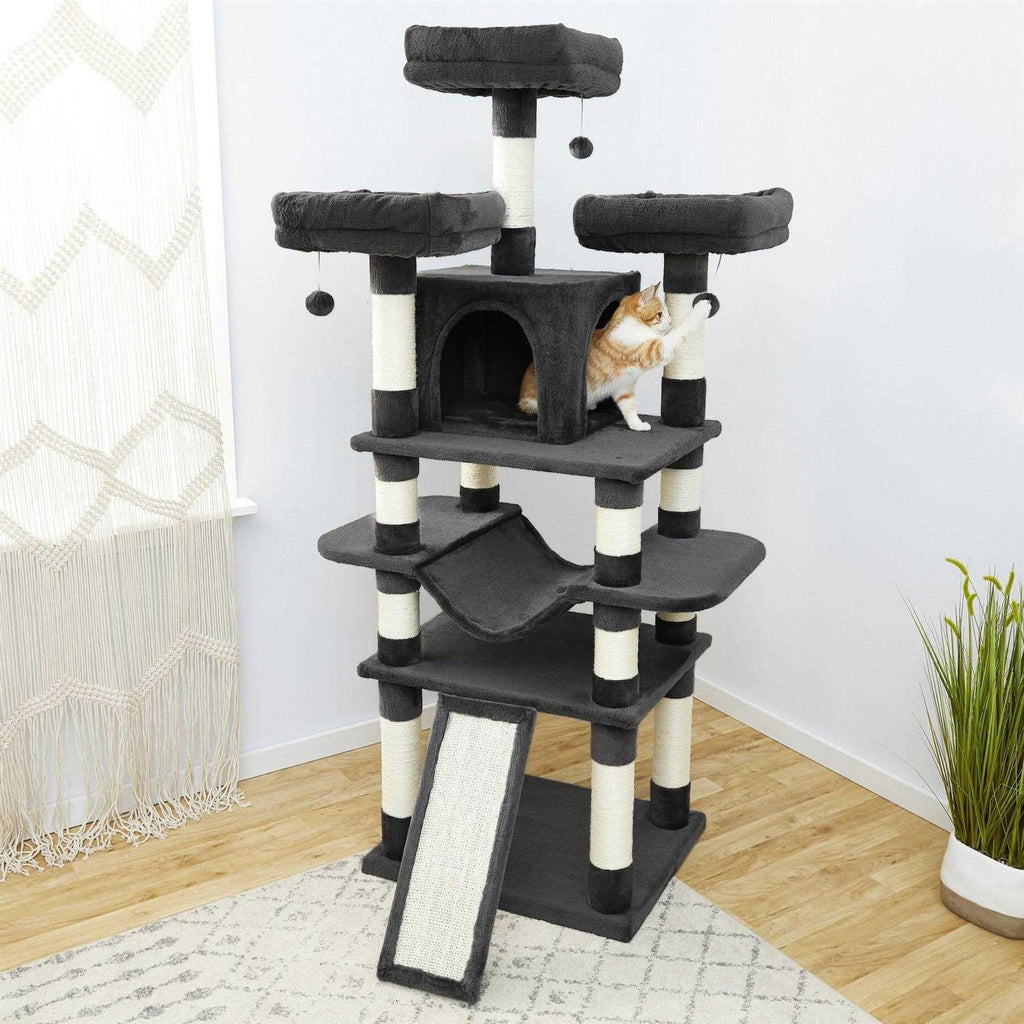 68-in Faux Fur Cat Tree Condo P614