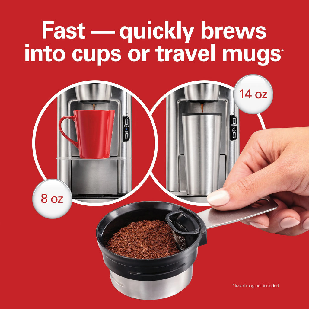 Single-Serve Coffee Maker, 14 oz., Stainless Steel A235