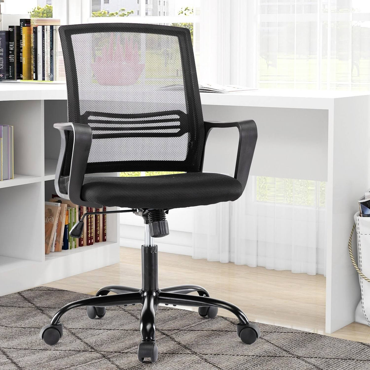 Black Adjustable Swivel Office Chair B7280