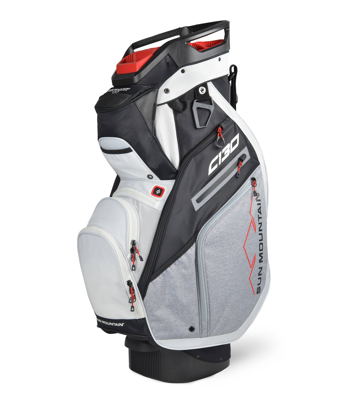Black Charcoal White Red Cart Bag E409