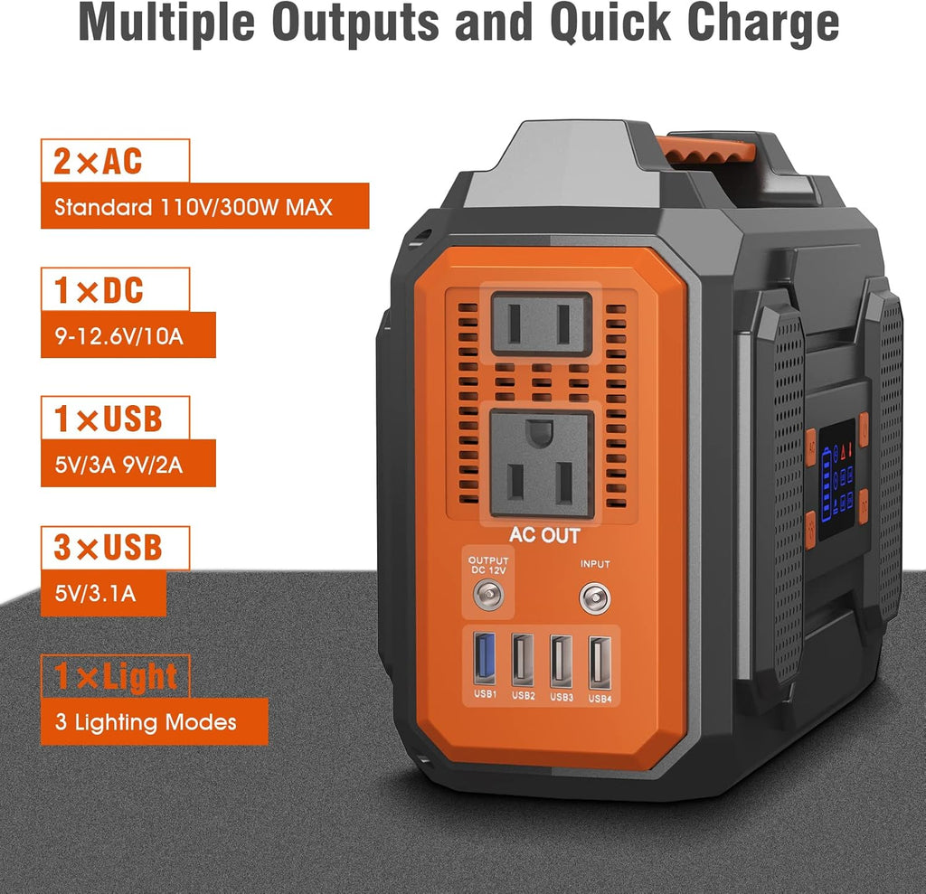 Portable Power Station 300W 280Wh 75000mAh Lithium Battery Backup Power Source with Flashlight C435297